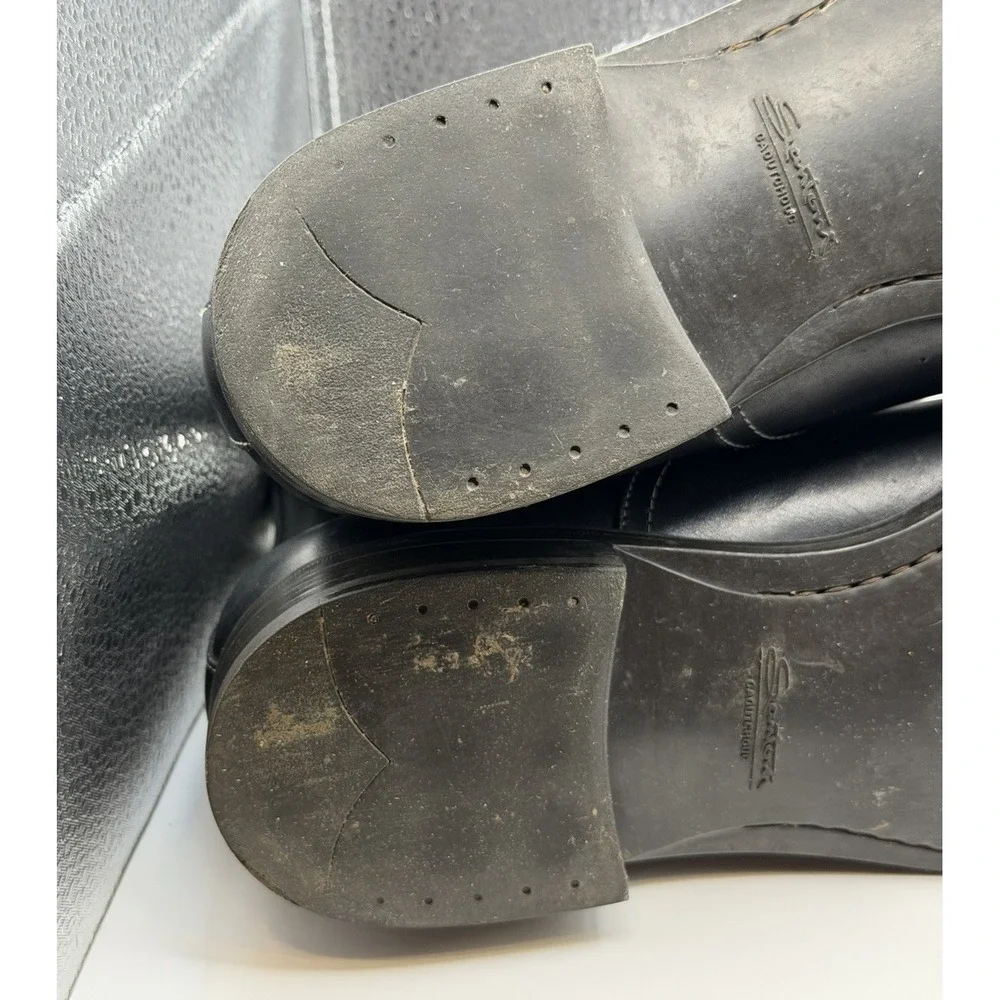 Santoni Men's US Size 8 Black Leather Chelsea Boots Luxury Made In Italy